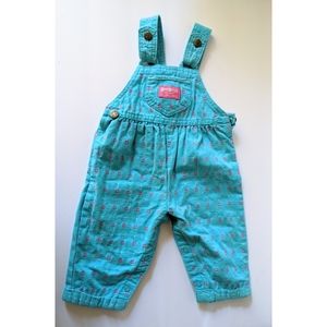 Vintage Oshkosh b'gosh Baby Overall romper Flower Cloth 12 months Made In USA